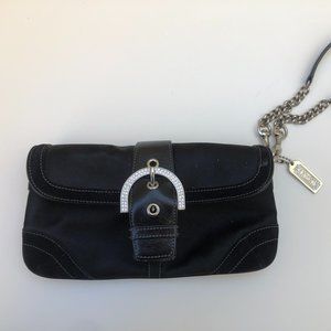 Coach Black/Silver Swarovski Crystal Wristlet